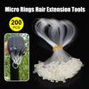 200Pcs Micro Rings Hair Extension Loop Tools Durable Non-Slip Safe for Salon Home DIY Hair Styling Daily Use