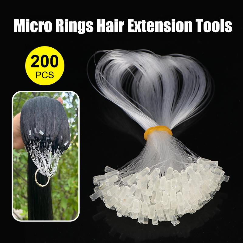200Pcs Micro Rings Hair Extension Loop Tools Durable Non-Slip Safe for Salon Home DIY Hair Styling Daily Use