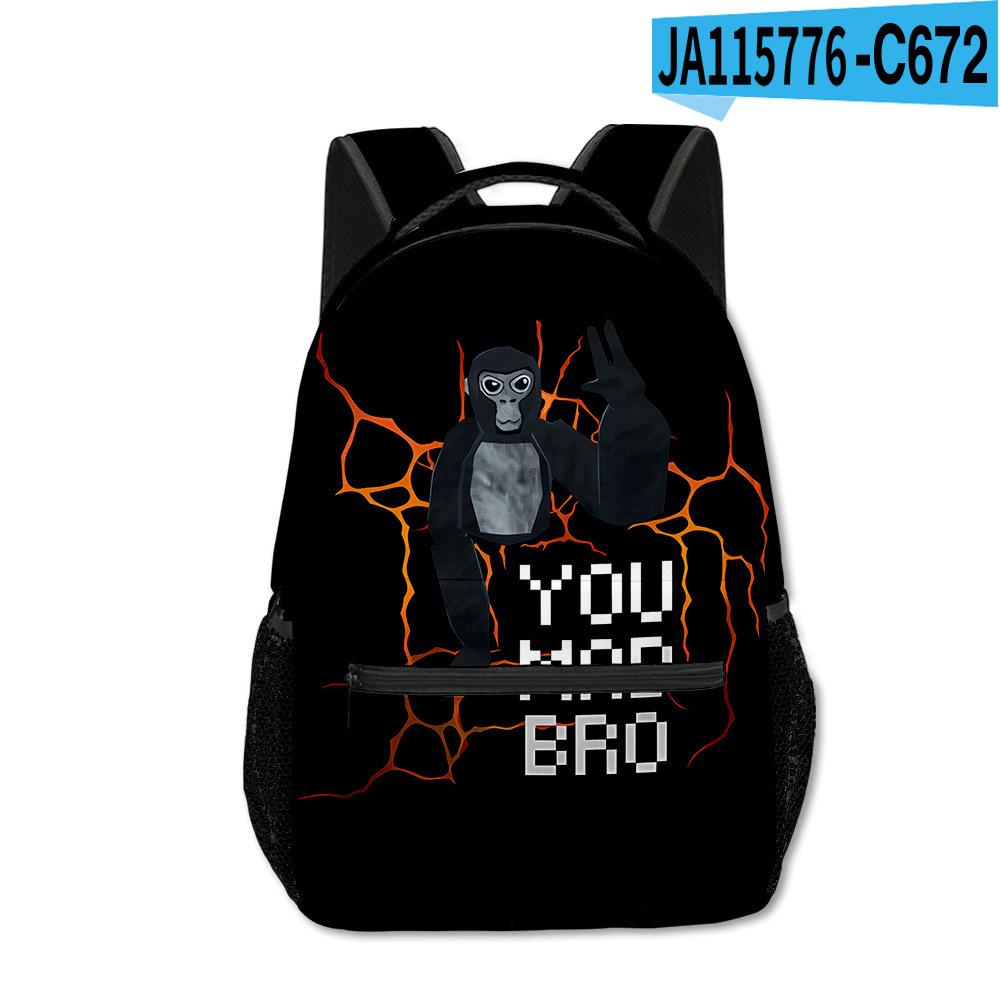 Trendy Novelty Kpop Youthful School Bags Unisex Gorilla Tag Travel Bags 3D Print Oxford Waterproof Notebook Shoulder Backpacks