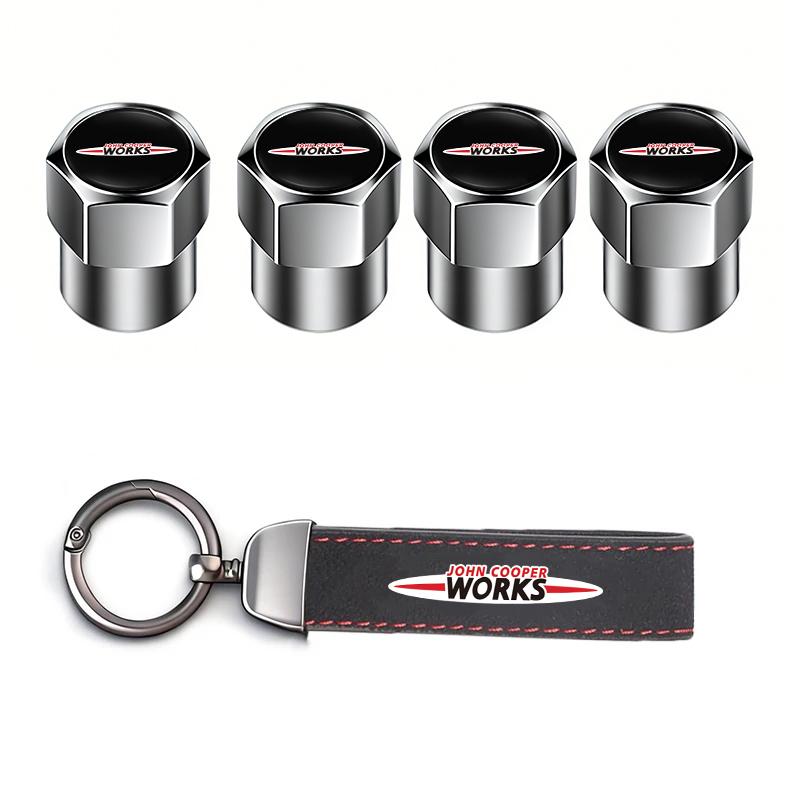 Car Tire Wheel Valve Caps Cover/Car Key Chain Ring Keychain For Mini Cooper JCW Works Cabrio F54 F55 F56 F57 F60 R50 R52 R53 R55 TC1