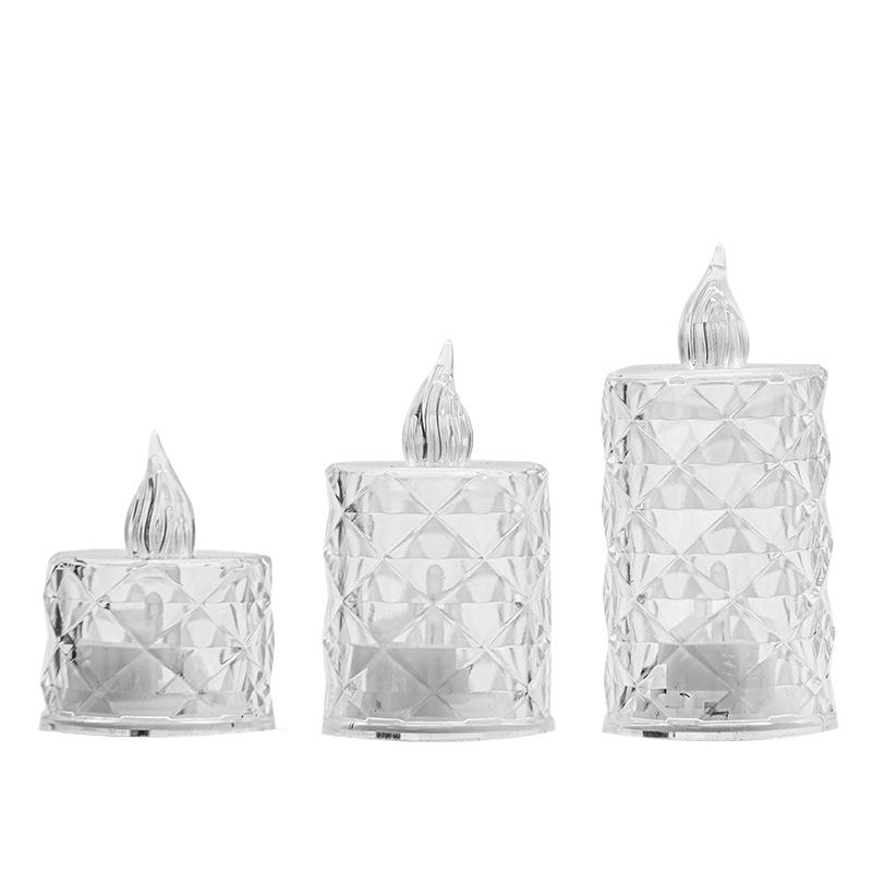 LED Crystal Rhombus Tea Light: Transparent Decorative Candle Lamp for Bar, Birthday, or Atmosphere Lighting