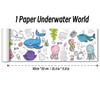 Rollo de papel para colorear de 90 cm con diseño de animales para niños, ideal para rellenar con colores, grafiti, recortes de papel, pintura, material educativo escolar.