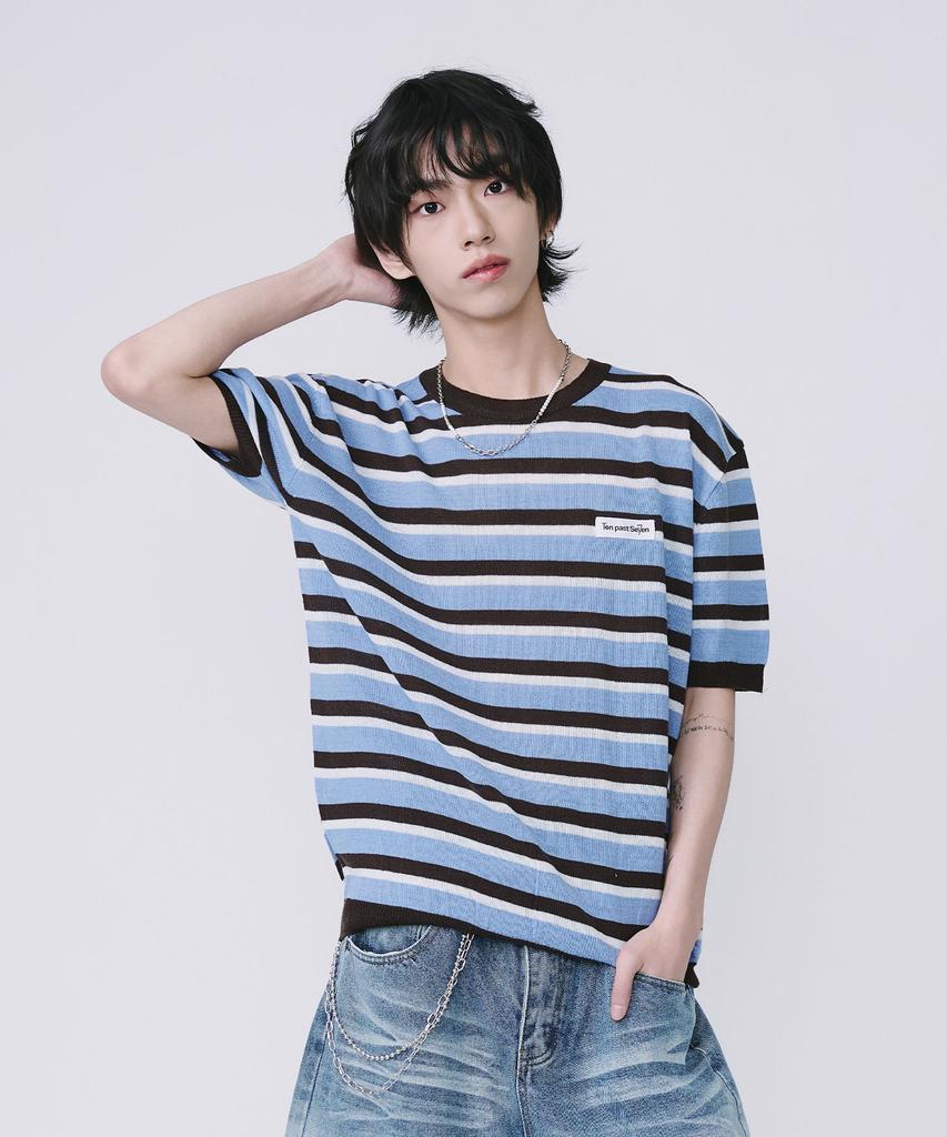 TEN PAST SEVEN Multi-Stripe Round Knit (2 Colors)