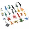 24 Stück/Set Meeresleben Tiere Koralle Oktopus Nautiloidea Krabbe Seestern Ozeane Modell Actionfiguren Pädagogische Sammlung Spielzeug Kind