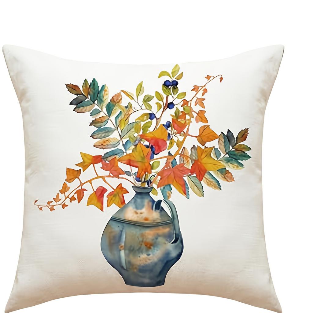 Home Decor Hey There Pumpkin And Fall Elements Design Pattern Cushion Cover Suitable For Sofa Bedroom Car Pillow Cover