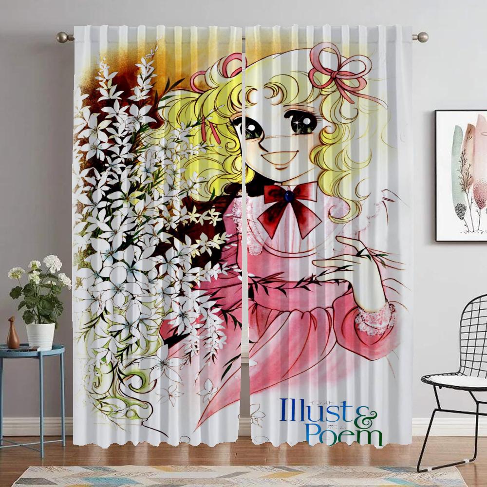 Halloween Dekoration Godis Godis Köksgardiner för Kameraskärmar Avdelare Eleganta Rumsgardiner 2 Stycken Fönstergardin Hem