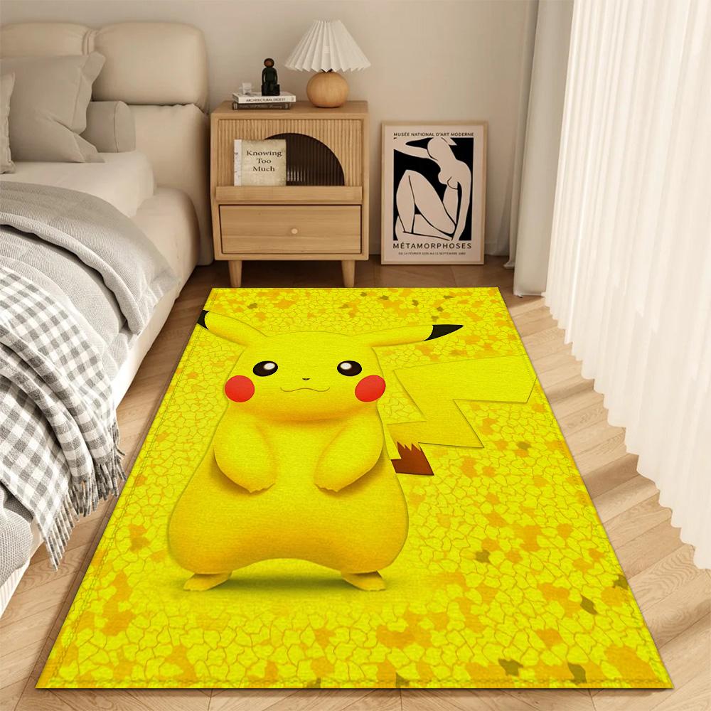 Fashion Entrance Mat Living Room P-Pokemon Rugs Decoration P-Pikachu Washable Non-slip Kitchen Rug Balcony Doormat Front Door
