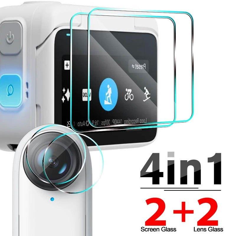 2-in-1/4-in-1 Screen  Lens Tempered Glass Film for Insta360 GO 3S/GO 3 - Scratch-resistant Wear-resistant HD Clear Film