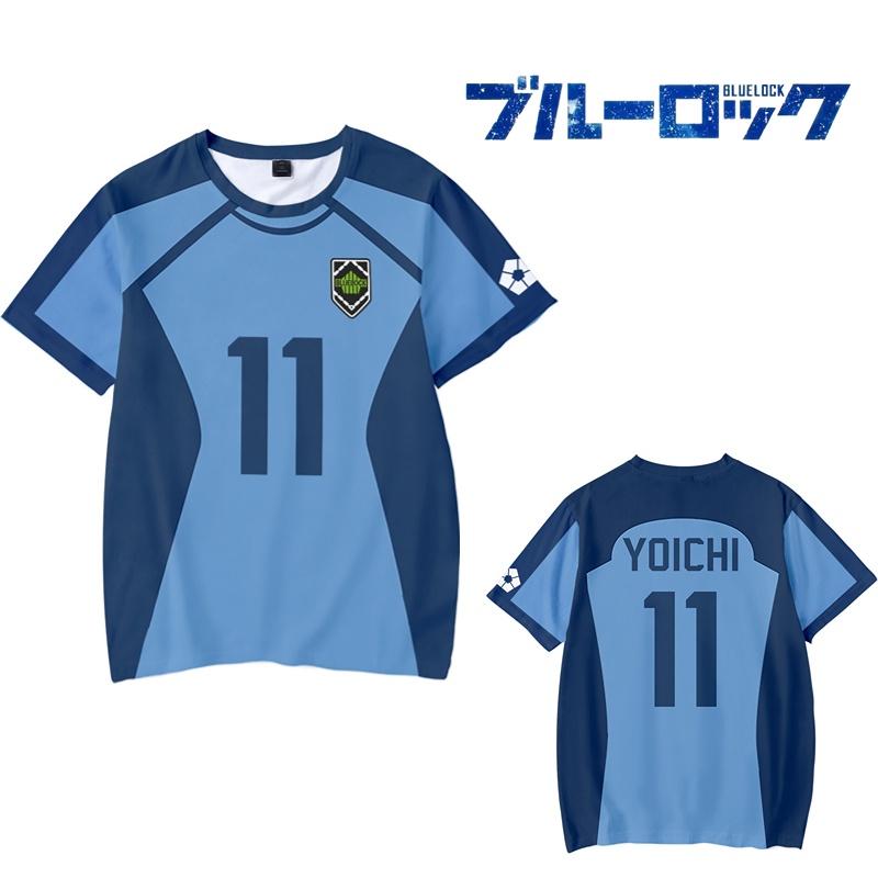 Blue Lock 3D Digitaal Bedrukt Cosplay T-shirt Voor Tieners Polyester Stof