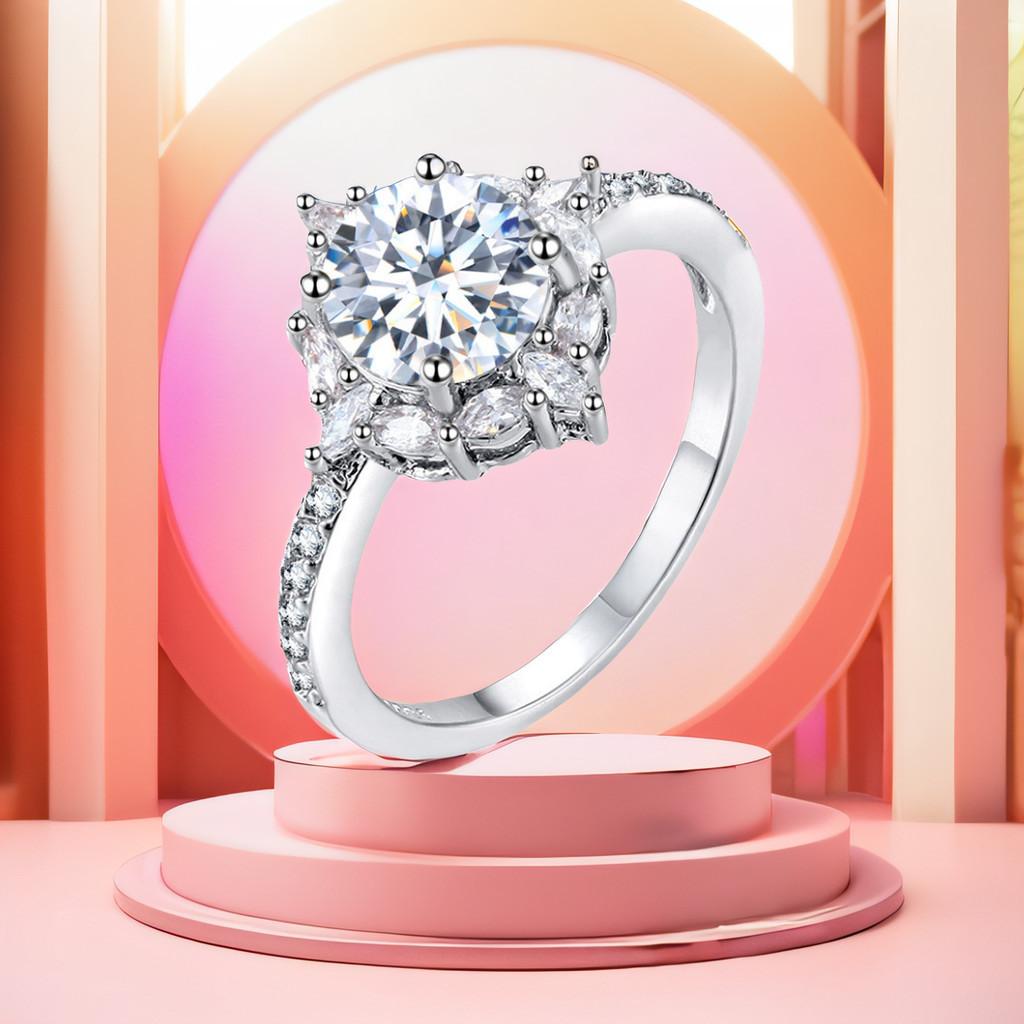 Luxurious Brass And White Steel Ring Stunning European Style Jewelry