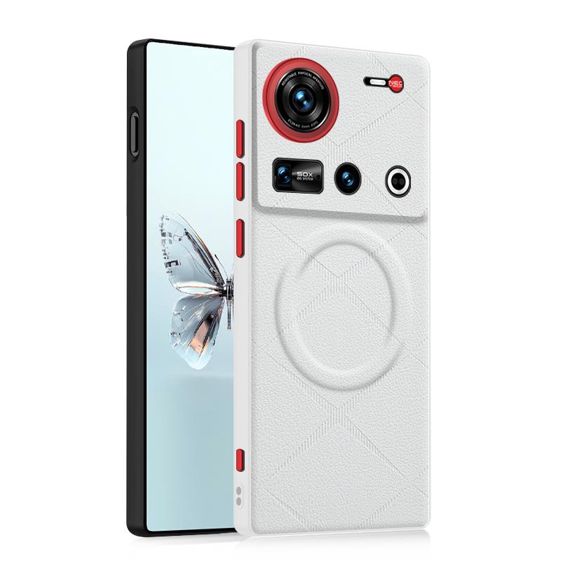 

For ZTE Nubia Z70 Ultra Z70S Ultra Case Magnetic PU leather Line Texture Hard Cover with Metal Button ZTE nubia Z70 Ultra
