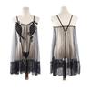 Large Size Sexy Lingerie Women's Gauze Skirt Empty Court Briar Transparent Nightdress Hollow Women's Three-point Passion Suit