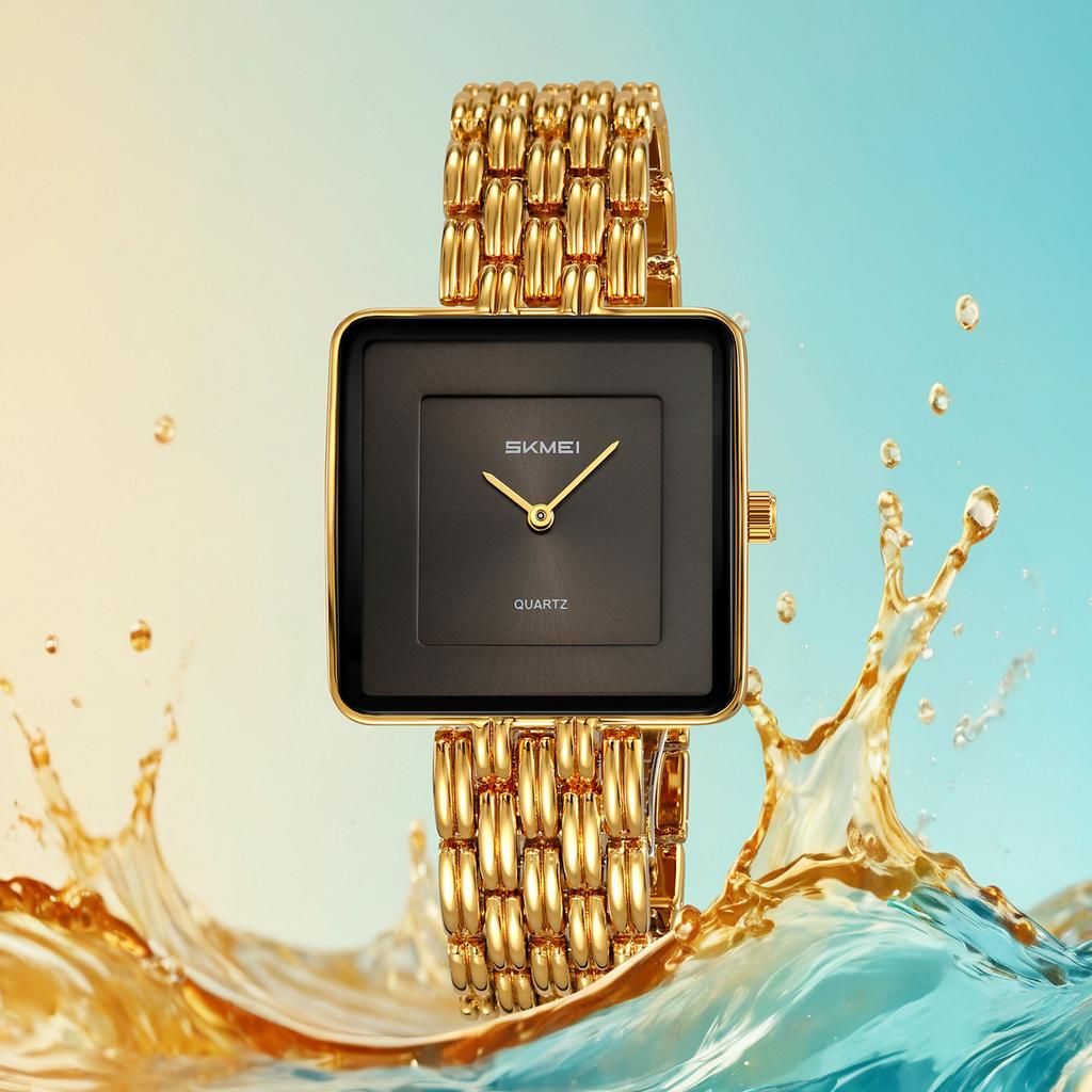 Skmei Unique Square Dial Watch Women Bracelet Watches Ladies Casual Quartz Watch Steel Women's Wristwatch