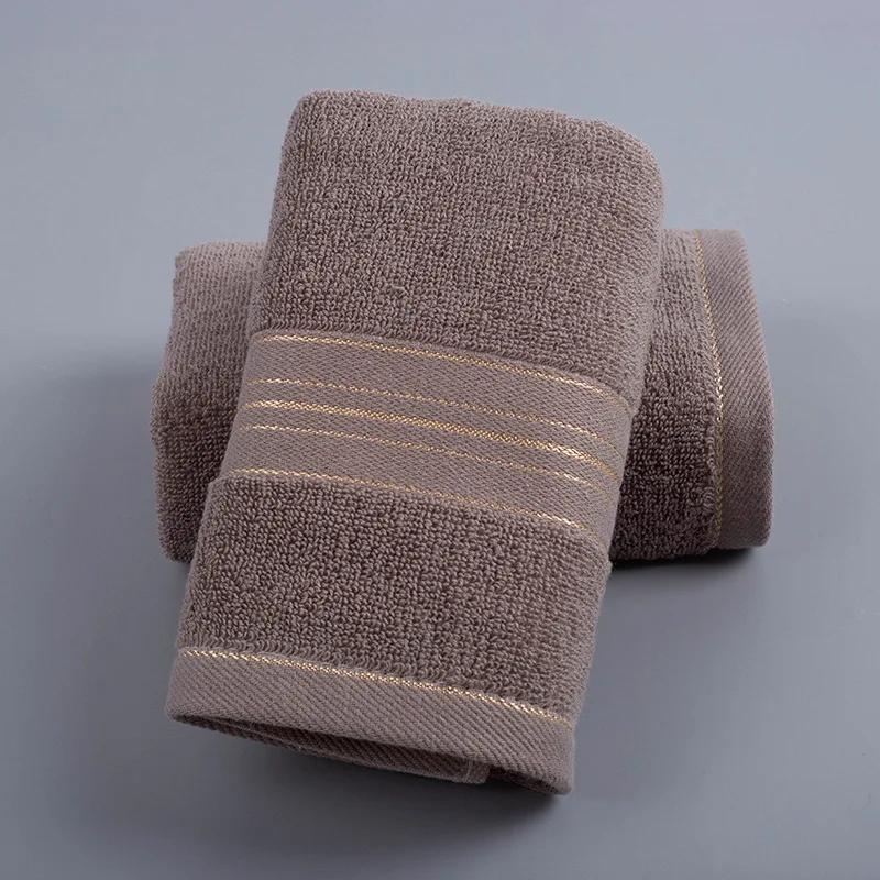 

2 шт. Хлопковое банное полотенце, увеличивающее впитывание воды, взрослое банное полотенце, однотонное золотистое шелковое мягкое полотенце для лица Affinity