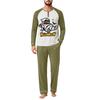Men's Casual Loose Fit Raglan Sleeve Pajama Set with Halloween Letter Print