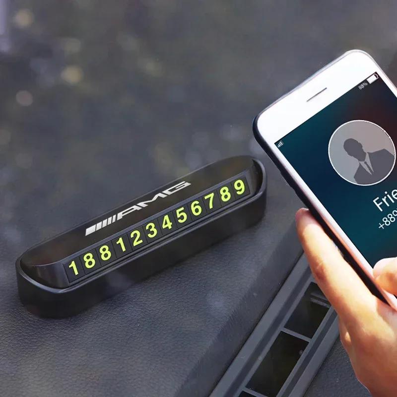 Bilklistermärke Bil Tillfällig Stoppskylt Parkeringskort Telefonnummerkort Platta för Mercedes Benz W212 W204 W211W168 W213 W205 W210