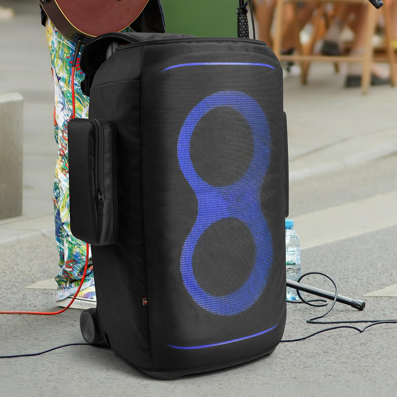 For JBL PartyBox 520 Party Speaker Dust Cover with Storage Pocket Mesh Speaker Protective Cover Anti-Scratch for Outdoor Travel nero