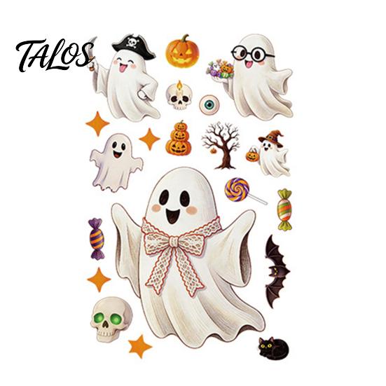 PVC Elektrostatische Stickers Halloween Statische Raamstickers, Glas met Spook Kat Vleermuis Winkel Displays Patronen, Herbruikbare Feeststickers voor Ramen Feest