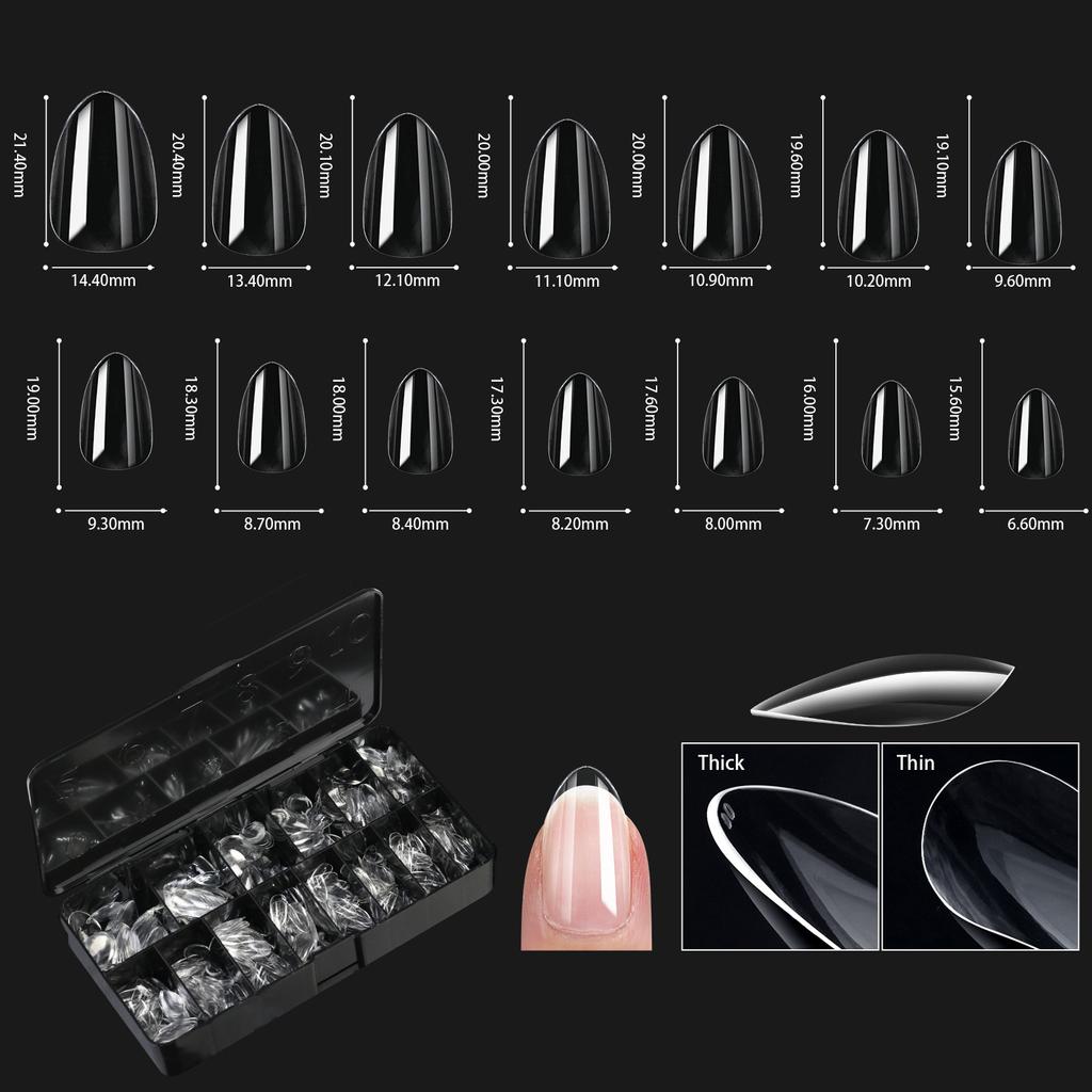 Europäische und amerikanische Maniküre, transparenter Nagel, Maniküre im Nageltyp, nahtlose künstliche Nagelbox, Sargnagel