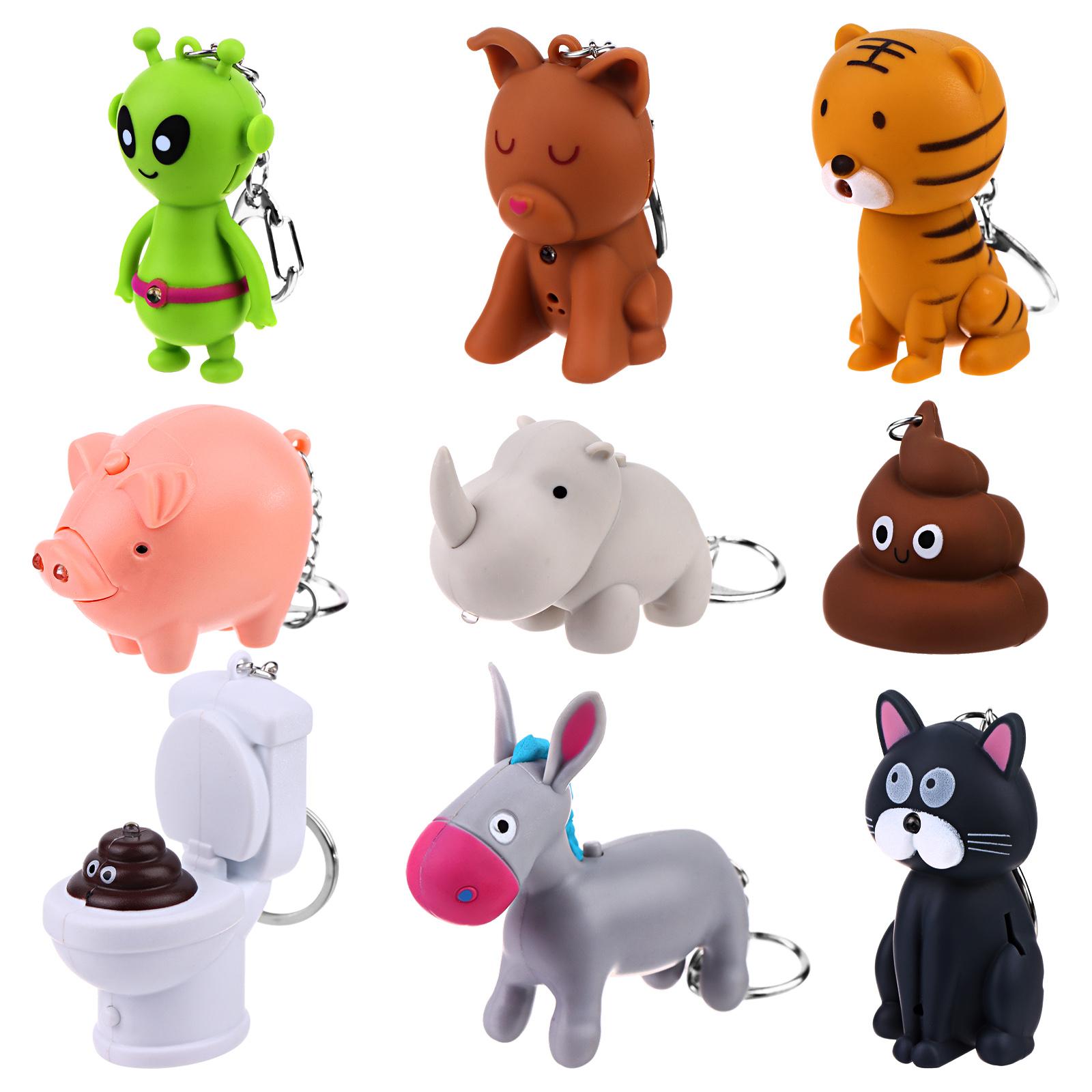 

9Pcs Nurse Flashlight Pediatric Nurse Flashlight Keychain Animal Flashlight Puppy Keychain Sheep,Calf,Rooster,Robot,Airplane,Hip бежевый