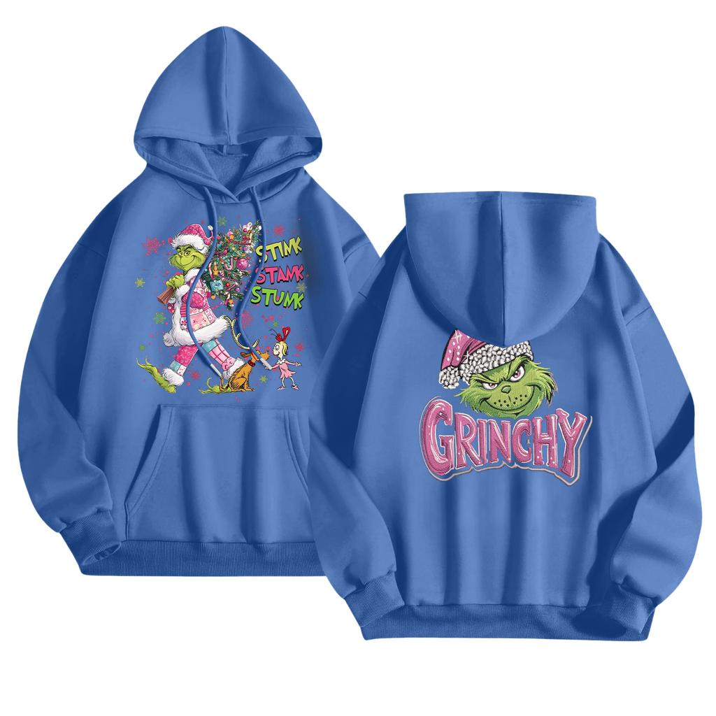 Women's Fashionable Casual Long-Sleeved Hooded Printed Sweatshirt