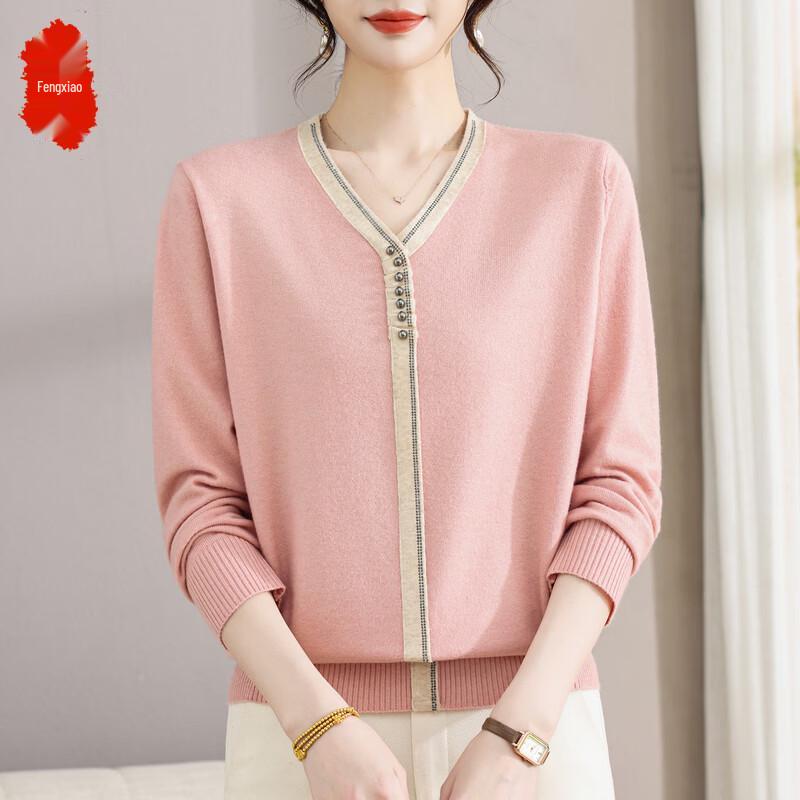 Women s V-Neck Loose Knit Sweater 2XL