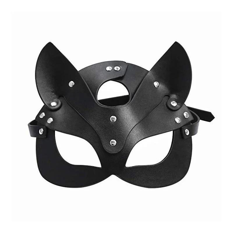 Leather Mask Cat Face Mask Halloween Princess Party Prom Mask Half Face Catwoman Mask