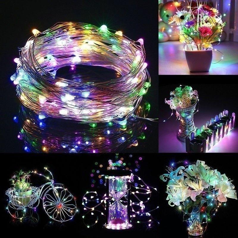 50/100/200 LED Copper Wire String Lights USB Plug-in Fairy Lights with Remote 8 Modes Lights Home Decoration