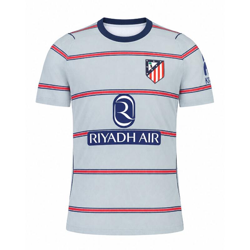 Soccer Jersey for Men 26-27 Season Red White Striped Short Sleeve Crew Neck Quick Dry Football Shirt Match