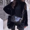 Chaqueta de piel sintética de otoño e invierno para mujer, abrigo con cuello de traje grueso, abrigo de manga larga de Color sólido
