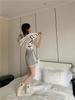 Women's Gray Casual Elastic Waist Shorts - Summer Wide-Leg Hot Pants, Versatile and Trendy Five-Point Sports Wear