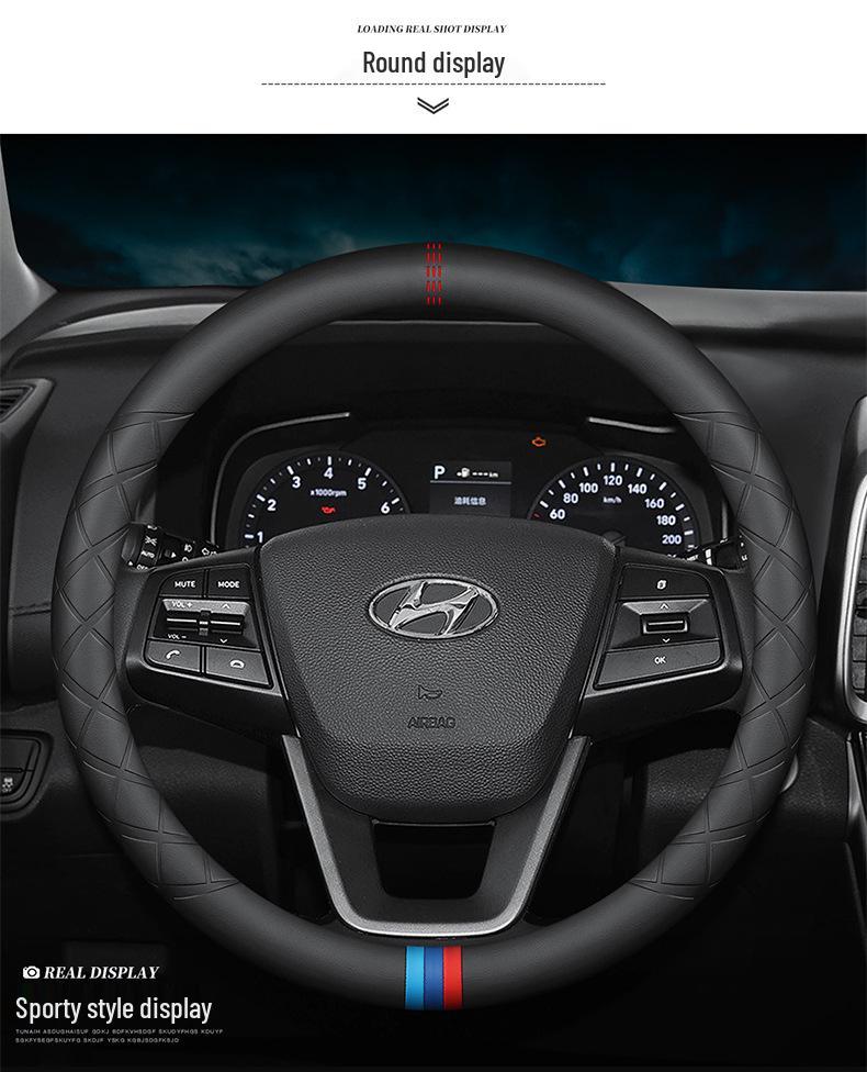 Universal All-Season Steering Wheel Cover for Hyundai: Festa, Sonata, Elantra, Reina, ix35, Mistra, ix25