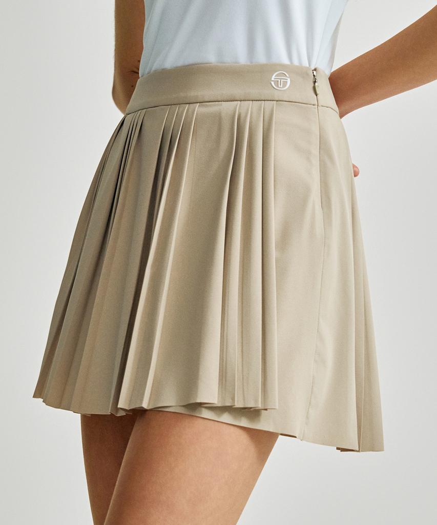 SERGIO TACCHINI W Asymmetrical Woven Pleated Skirt