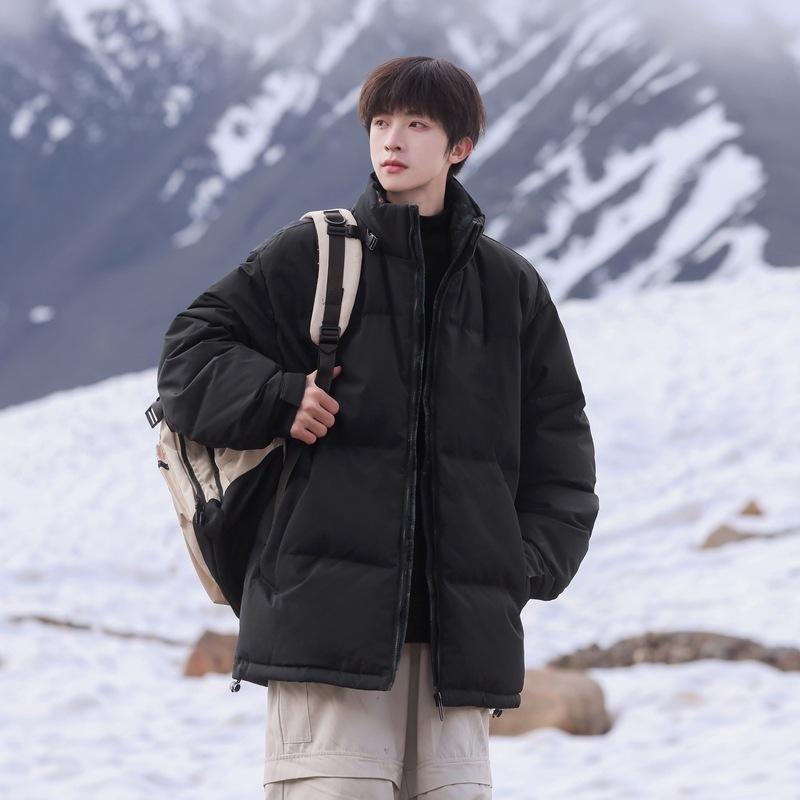 New Winter Stand-up Collar White Duck Down Jacket Couple Style Thickened Coat Hooded Thickening