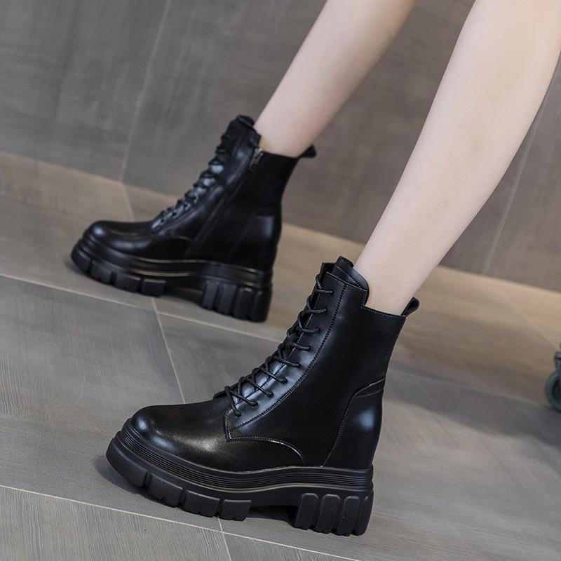 

Женские ботинки Мартина новые бархатные на толстой подошве средней высоты короткие ботинки маленькие ботинки 38 чёрный