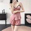 New Korean Version of Ice Silk Pajamas Female Sexy Spring and Summer Lace Suspender Shorts Set Thin Versatile Loungewear