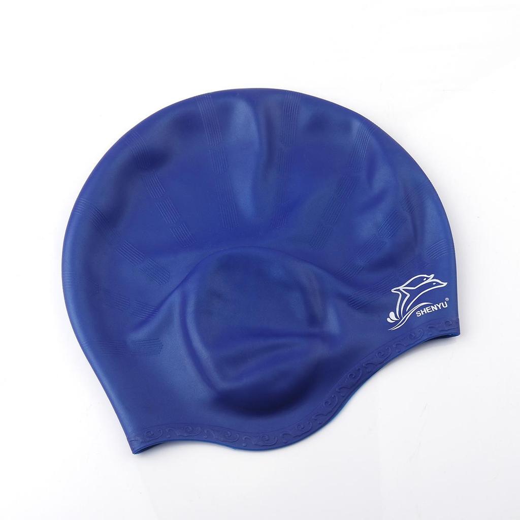 SHENYU Extra Large Silicone Swim Cap for Long Hair with Ear Protection, Multi-Color