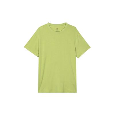 T-shirt Feminina de Manga Curta com Logotipo de Cor Sólida e Secagem Rápida, Ombro Caído, Verde Pera FN2815-377