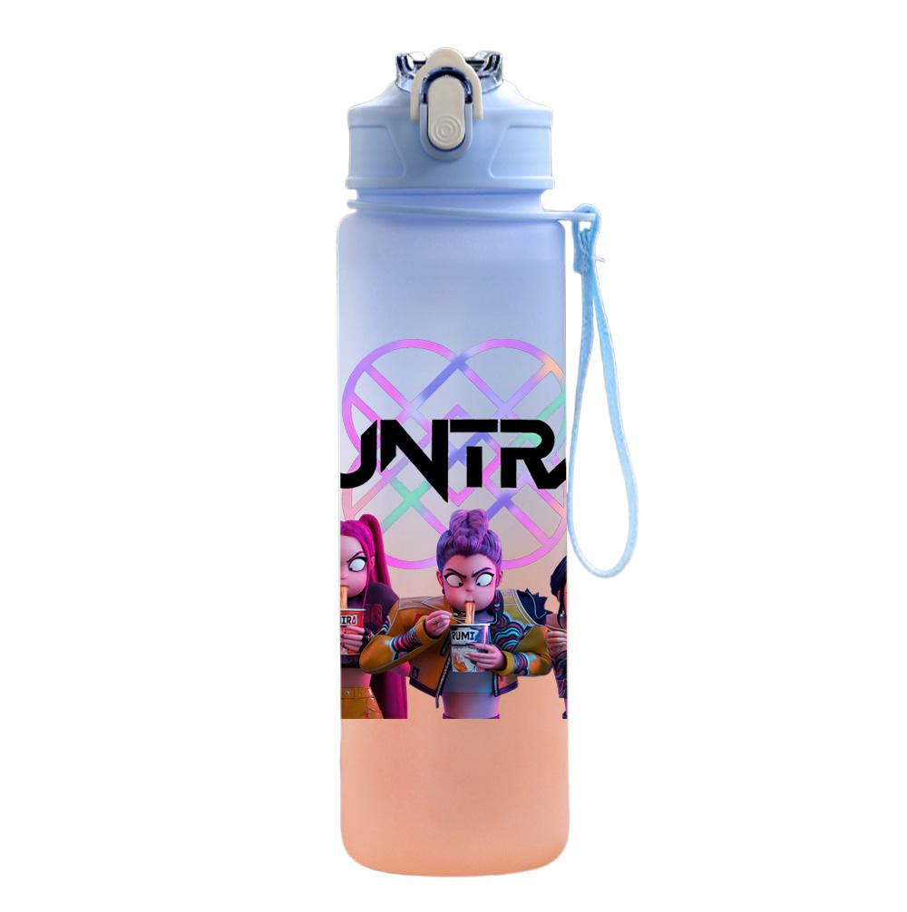 750Ml Water Bottle Cartoon K-Pop Demon Hunters Printed Large Capacity Drinking Cup Portable Outdoor Sports Water Cup Children Kid Gift
