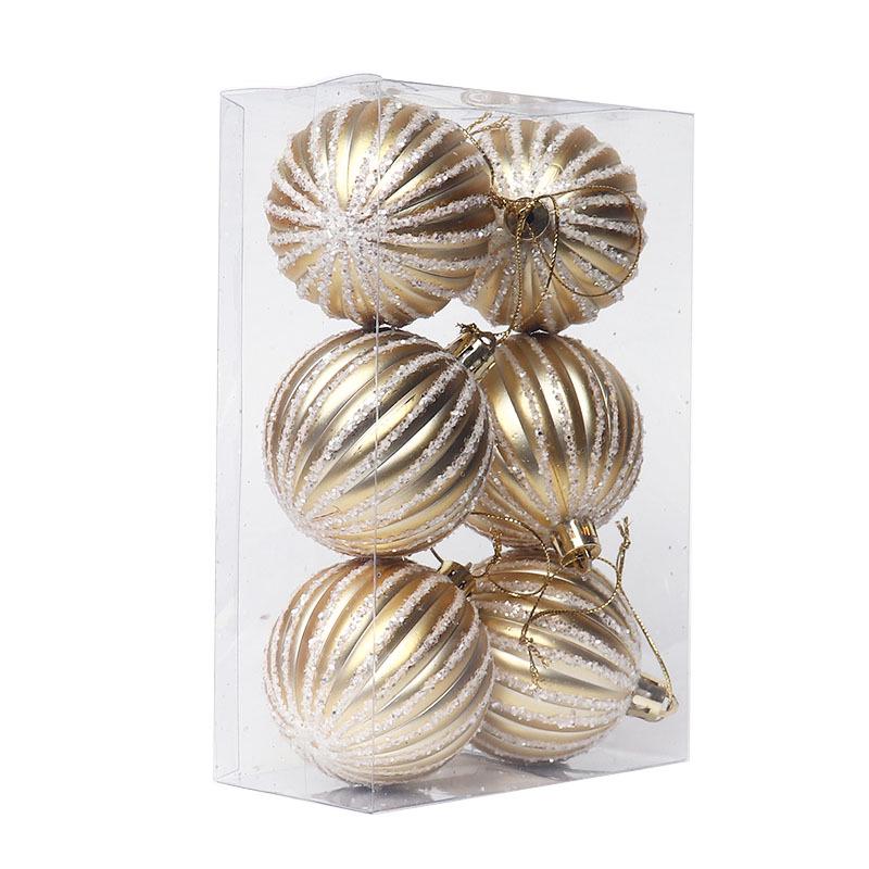 Hand-Painted 6cm Pumpkin Christmas Ball Ornament - Plastic, Colorful, In Stock