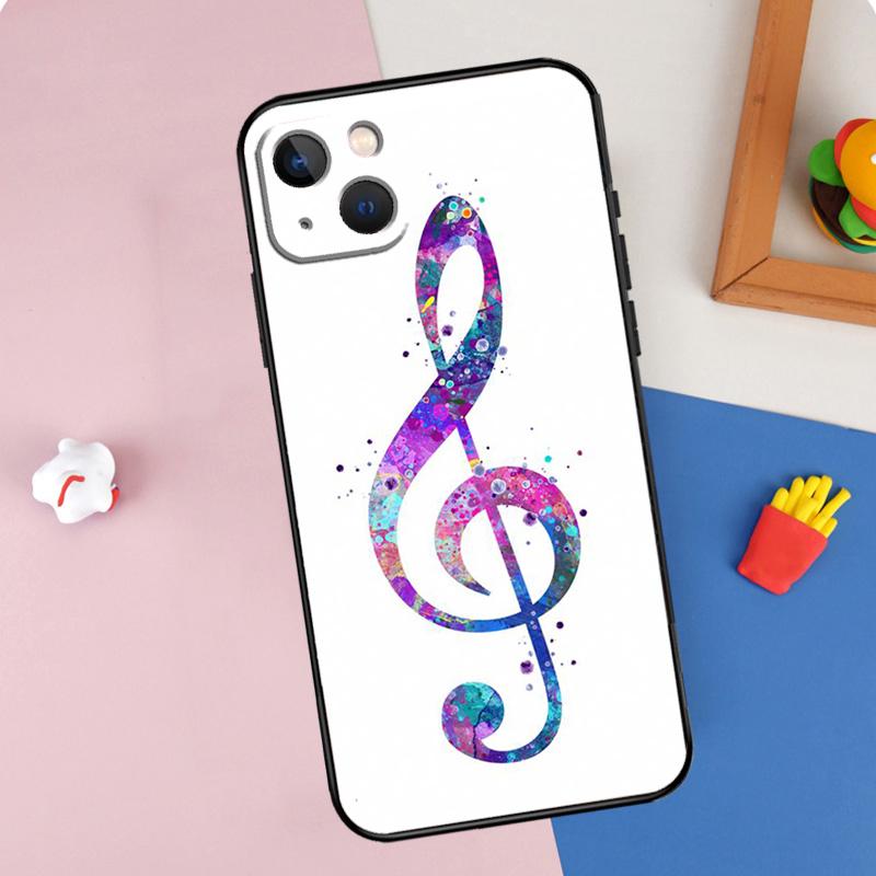 Treble Clef Music Note Phone Case For iPhone 15 Pro Max 11 12 13 14 16 Pro Max Mini XR 16e 15 16 Plus Cover Shell