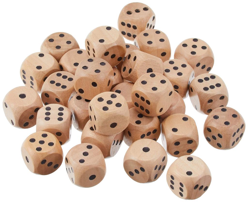 15mm Wooden Dice (30 Pieces)