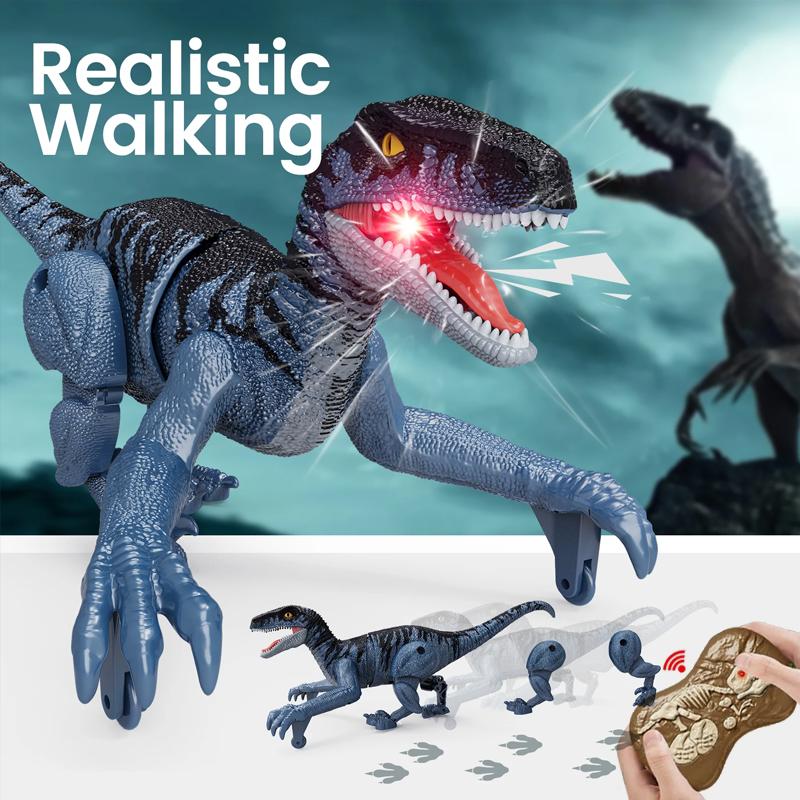 2.4Ghz 5-Channel Remote Control Dinosaur Toys For Kids Robot Walking Dinosaur Toys Simulation Velociraptor Gifts For Boys