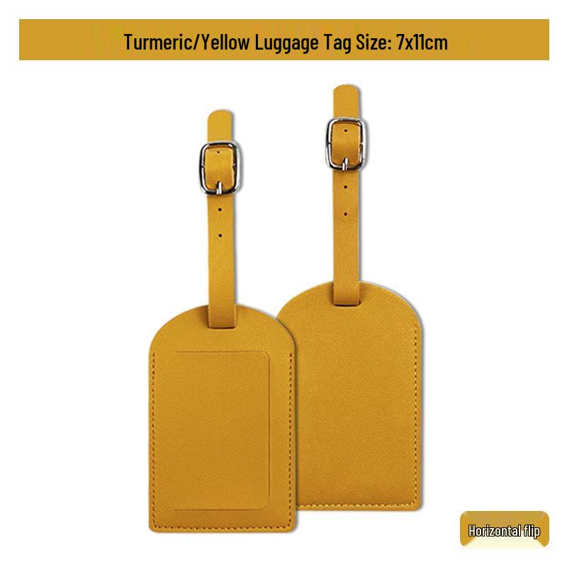Thickened PU Leather Luggage Tag with Signature Card and Anti-Lost Features