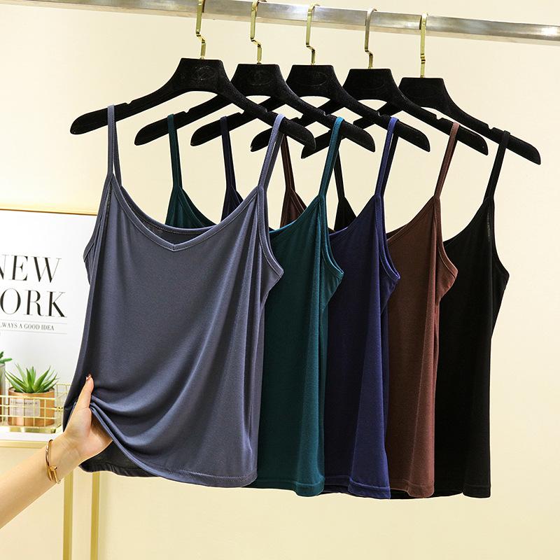 New outer wear Modal sling vest large size women's summer thin v-neck sleeveless inner bottom top