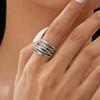 Gothic Curve Ring Niche Design Creative Index Finger Ring Retro Plated Multi-Layer Winding Open