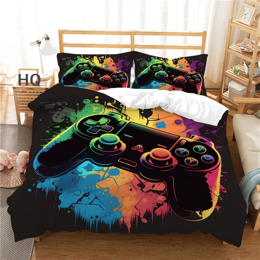 3D herní konzole Tisk Domácí povlečení King Size Povlečení Polyester Chlapecký náctiletý Výzdoba ložnice