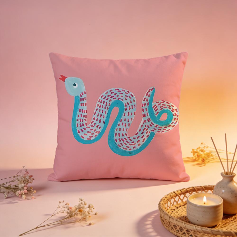 Edgy Graffiti Snake Art Cushion Cover Comfortable Durable Pillow Cover MultiScene for Home Office Car Sofa
