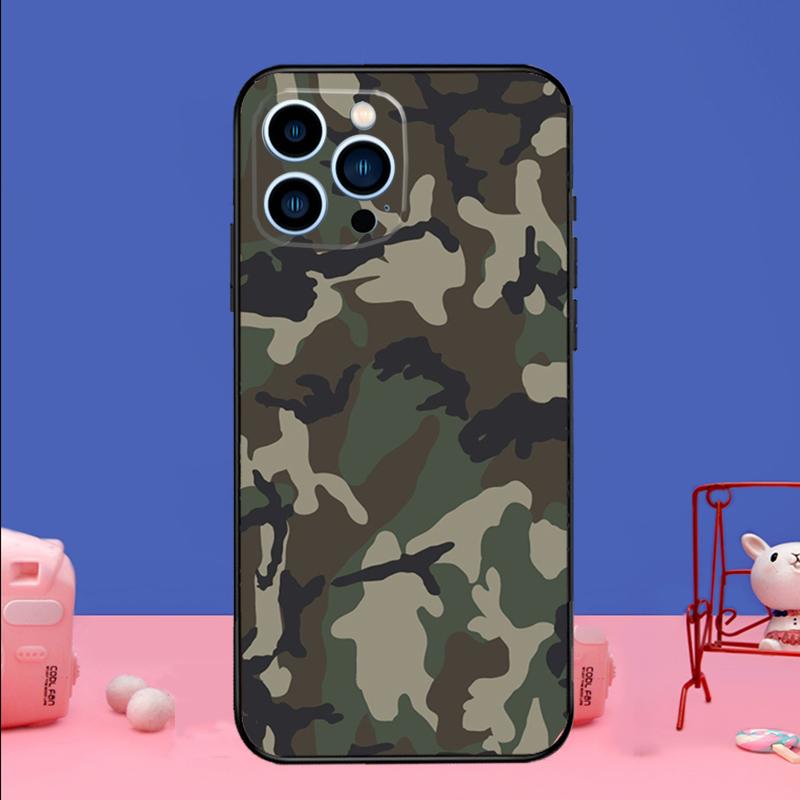 Militär Armee Camouflage Handyhülle Für iPhone 17 16 15 13 11 12 14 Pro Max mini 15 16 Plus 16e 17 Air Bumper Hülle