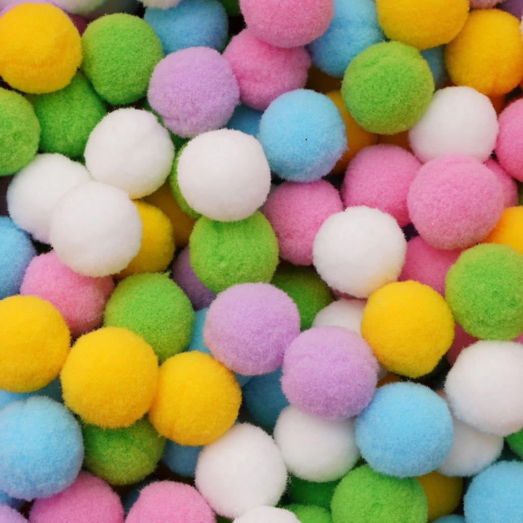 20-200 Stück Bunte Pompon-Plüschbälle Gemischte Farbe Kreatives Kinder-Handarbeitsmaterial Glitzer-Schaumstoffball DIY Bastelbedarf